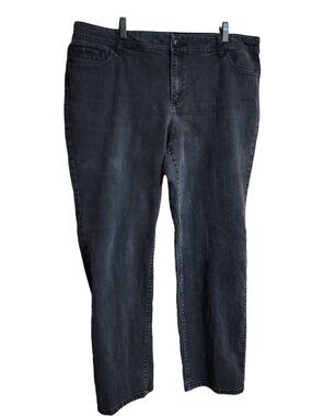 Chico's Black Straight Leg Womens Denim Jeans Size 3 Short